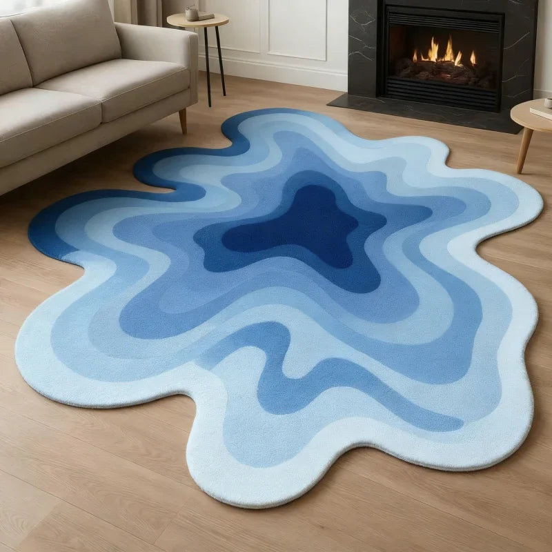 VIKAMA Dopamine Abstract Plush Rug Soft Irregular Living Room Bedroom Home Decor