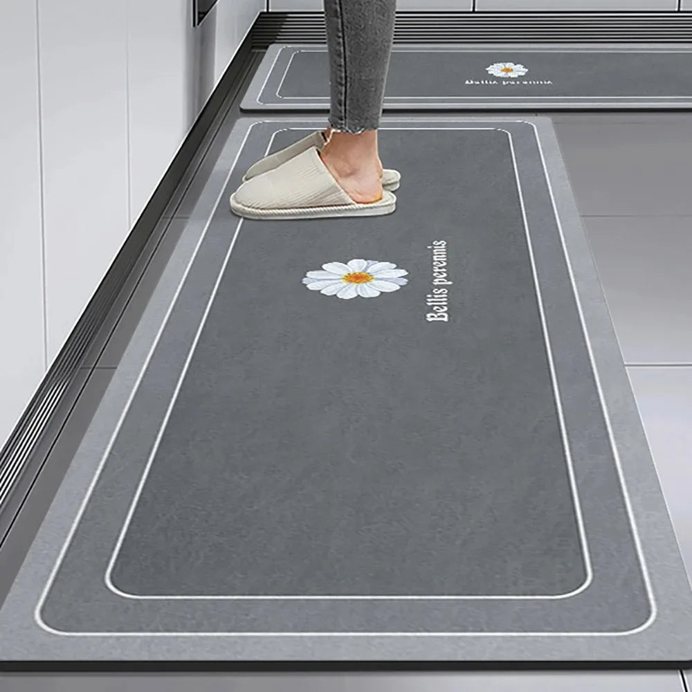 Non-Slip Kitchen Mat Long Crystal Velvet Rug Absorbent Foot Mat Bedroom Living Room Doormat Small Carpet Home Decor