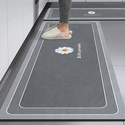 Non-Slip Kitchen Mat Long Crystal Velvet Rug Absorbent Foot Mat Bedroom Living Room Doormat Small Carpet Home Decor