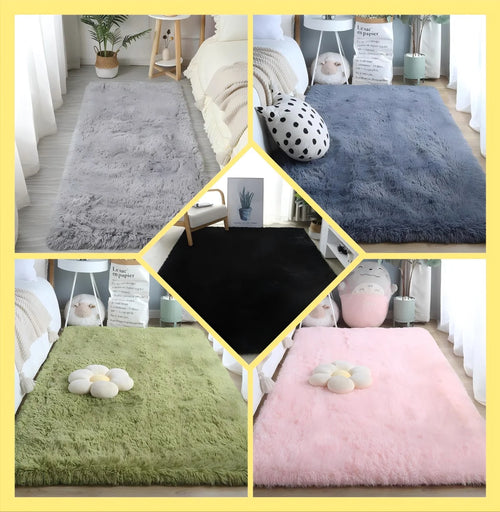 VIKAMA Scandinavian Wool Rug Soft Washable Living Room Bedroom Office Kids Carpet Home Decor