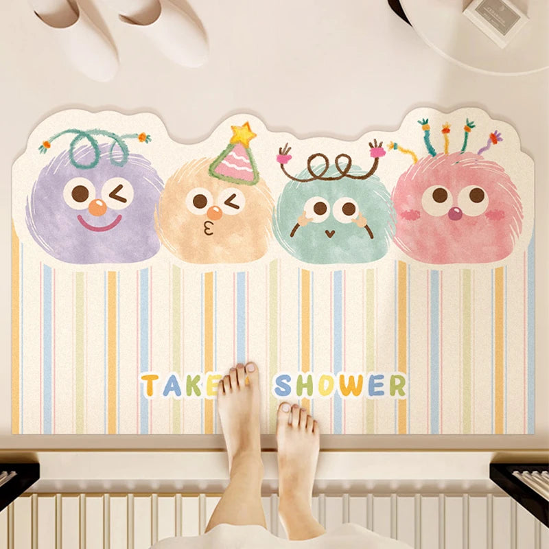 Cartoon quick-dry non-slip bath mat