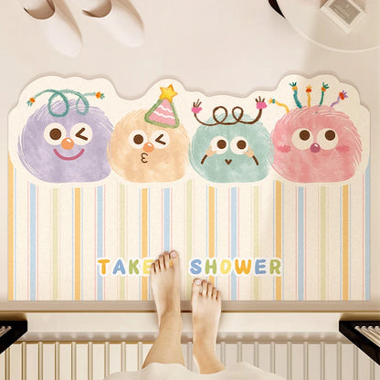 Cartoon quick-dry non-slip bath mat