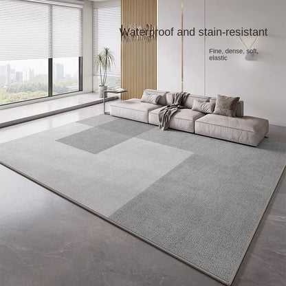 VIKAMA Crystal Velvet Large Area Carpet Minimalist Grey Living Room Bedroom Soft Balcony Floor Mat