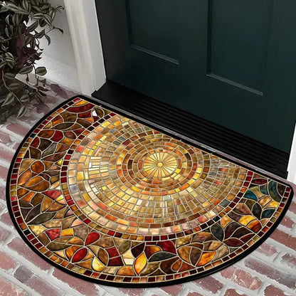 Crystal Velvet Semi-Circle Non-Slip Doormat