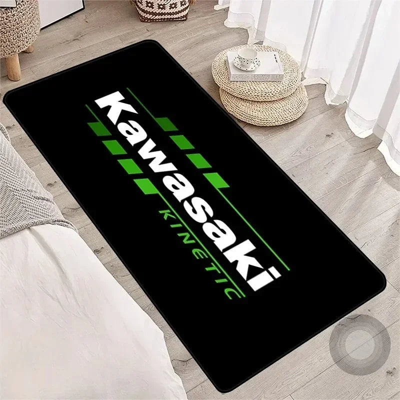 Kawasaki motorcycle anti-slip garage rug