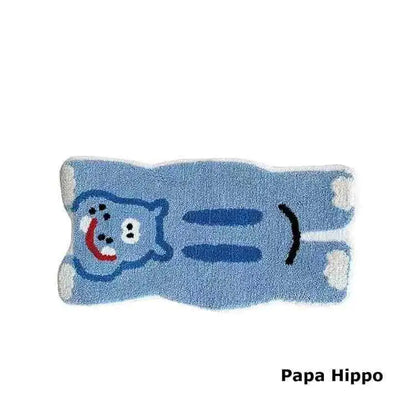 VIKAMA Cartoon Animal Faux Cashmere Rug Soft Bedroom Bedside Carpet Home Decor