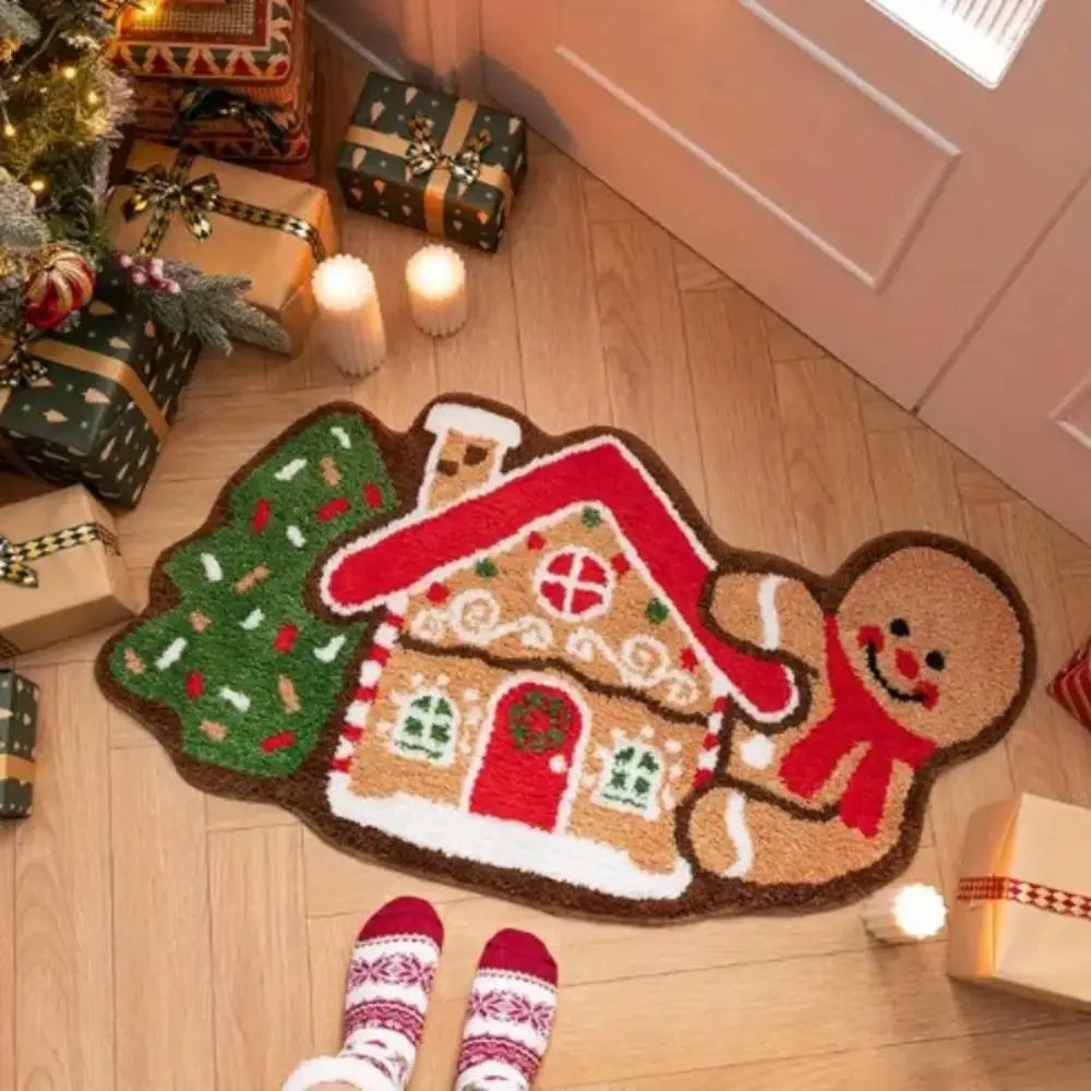 VIKAMA Christmas Welcome Doormat Soft Absorbent Non-Slip Front Door Living Room Bedroom Floor Mat
