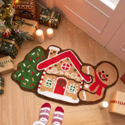 VIKAMA Christmas Welcome Doormat Soft Absorbent Non-Slip Front Door Living Room Bedroom Floor Mat