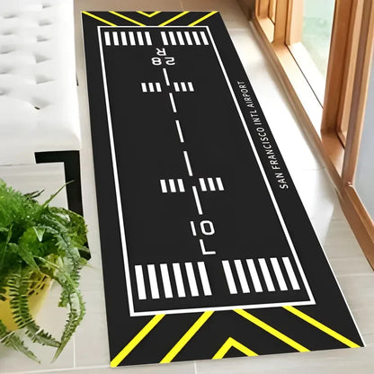 Runway Aviation Airport Track Design Area Rug