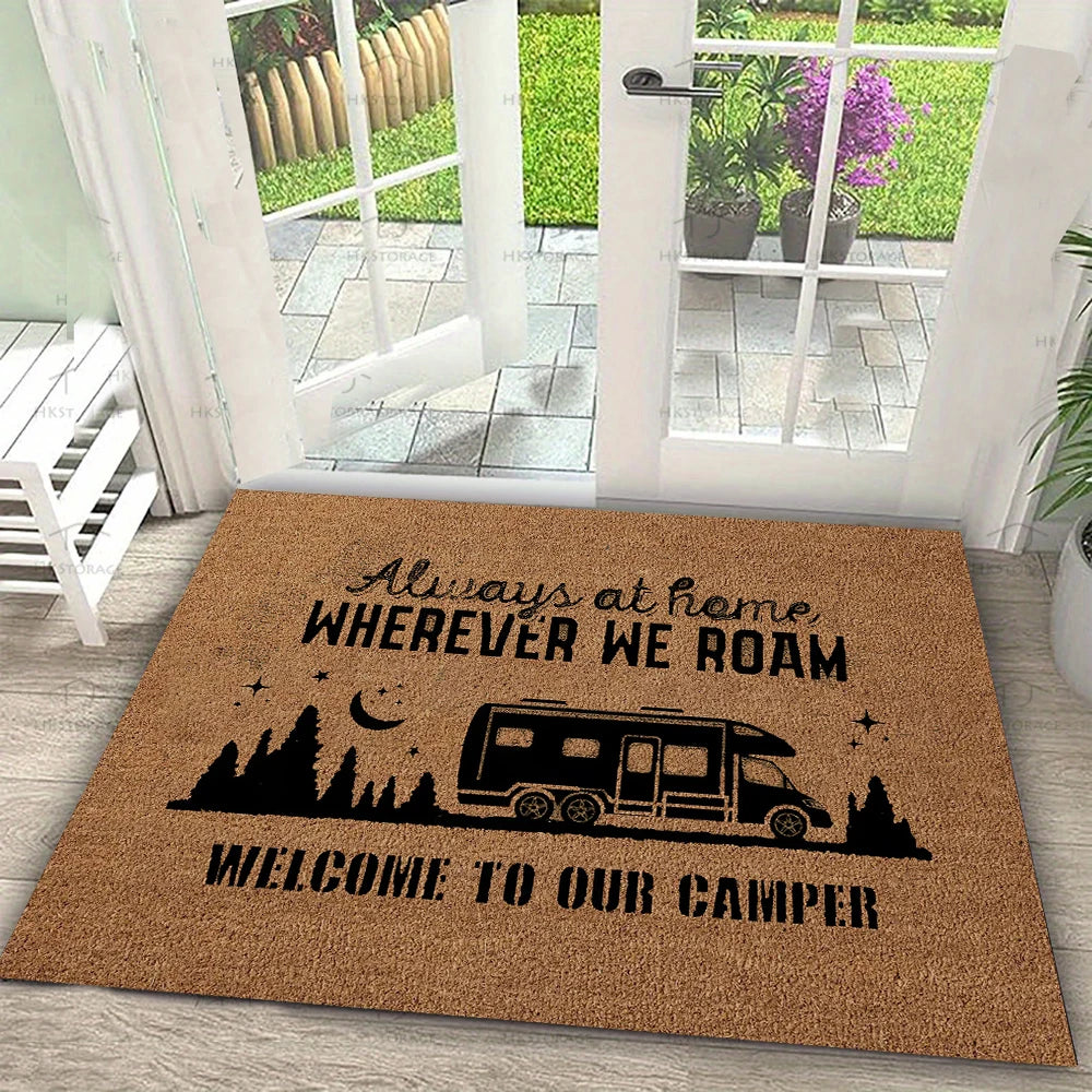 RV Camping Happy Campers Non-Slip Rug
