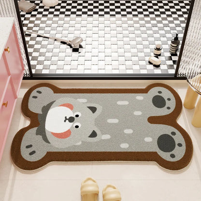 Imitation Cashmere Floor Mat Absorbent Non-Slip Dirt-Resistant Easy-Clean Door Mat