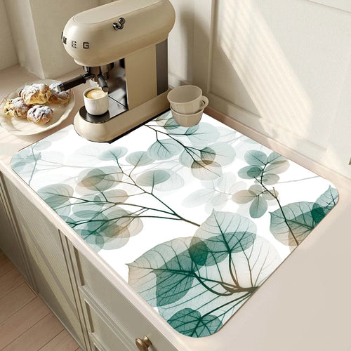 Floral Super Absorbent Kitchen Drying Mat