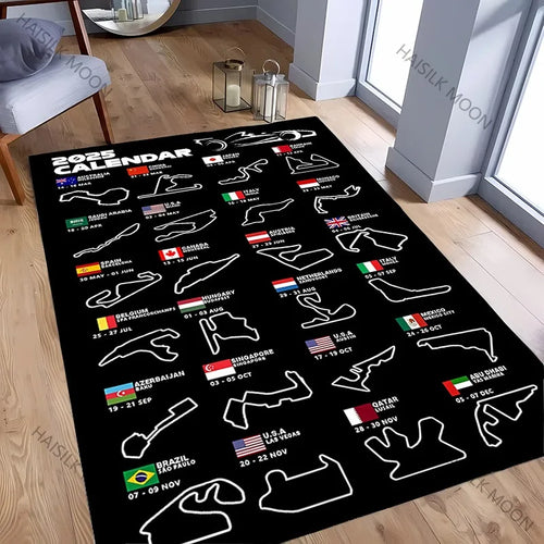 Racing Circuit Track Pattern Rug