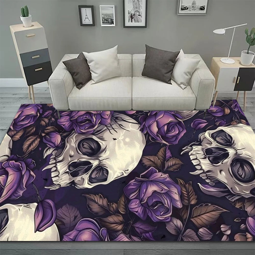 Vintage gothic bohemian black area rug
