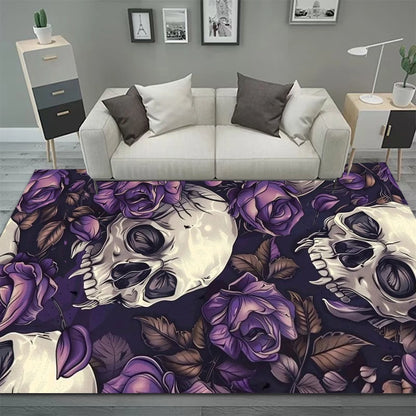 Vintage gothic bohemian black area rug