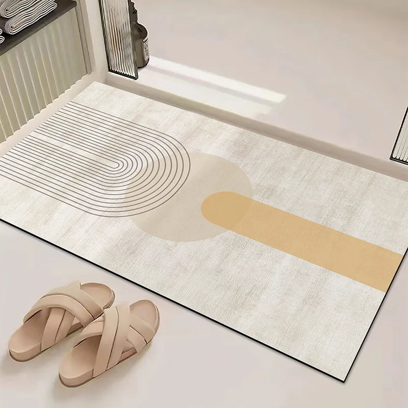 Minimalist Bathroom Floor Mat Diatomaceous Earth Absorbent Non-Slip Quick-Dry Shower Door Rug Home Decor