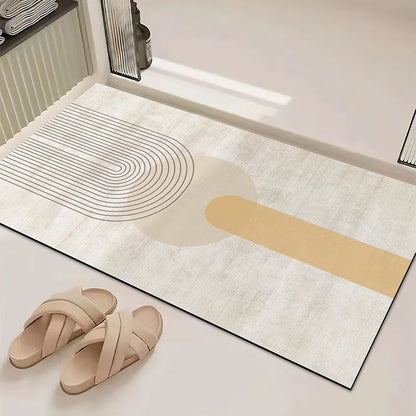 Minimalist Bathroom Floor Mat Diatomaceous Earth Absorbent Non-Slip Quick-Dry Shower Door Rug Home Decor