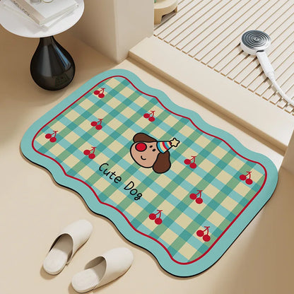 Cute cartoon quick-dry non-slip mat