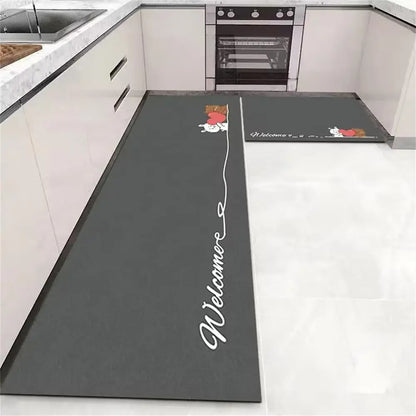 VIKAMA Washable Anti-Slip Kitchen & Bedside Runner Mat Set