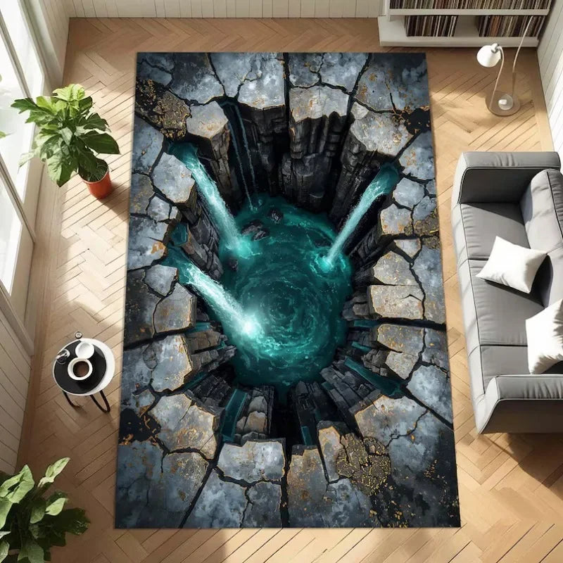 3D deep hole illusion gaming rug
