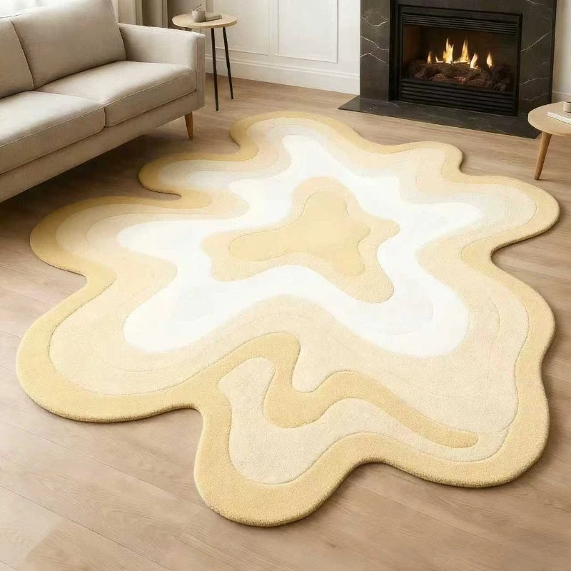Dopamine Color Abstract Irregular Plush Area Rug