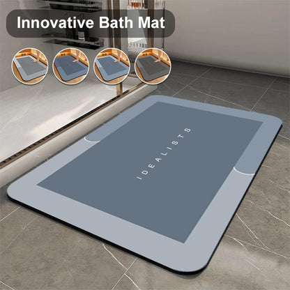 Diatomite Bath Mat Super Absorbent Non-Slip Quick-Dry Shower Toilet Rug Home Decor