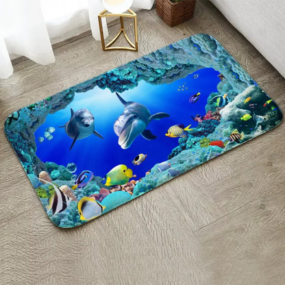 VIKAMA Coastal Ocean Life Non-Slip Doormat