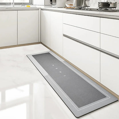 Super Absorbent Kitchen Mat Crystal Velvet Non-Slip Long Strip Carpet Bath Pad Wipeable Floor Rug Home Decor