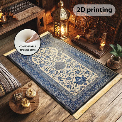 VIKAMA Fringed Islamic Prayer Soft Washable Prayer Rug