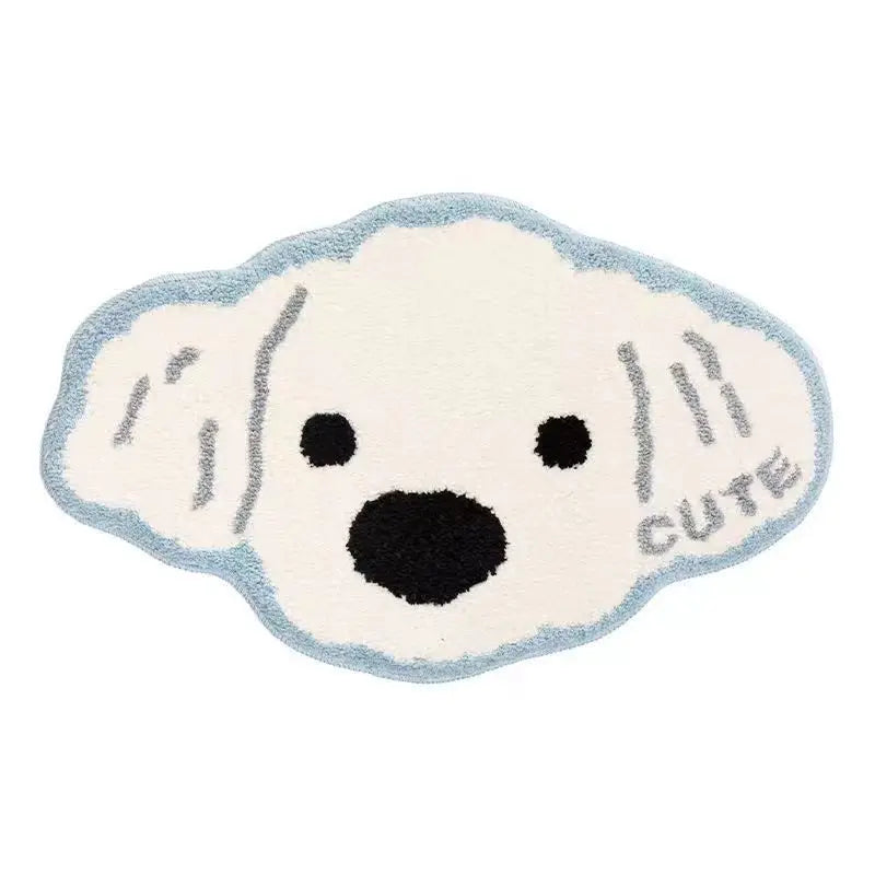 VIKAMA Cute Cat Girl Faux Cashmere Carpet Soft Non-Slip Absorbent Bedroom Bathroom Kitchen Floor Mat