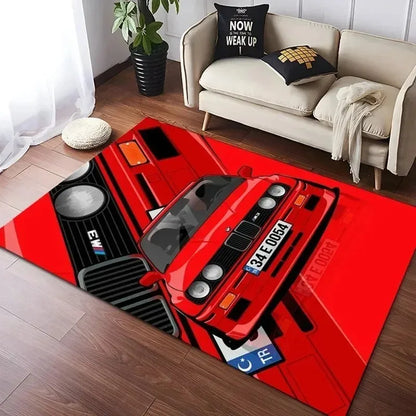 Racing Car Pattern Washable Area Rug