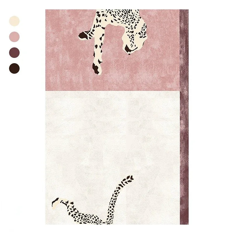 Light Luxury Leopard Print Plush Area Rug
