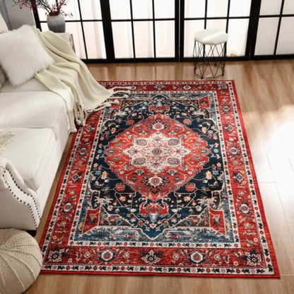 VIKAMA Bohemian Retro Large Area Carpet Non-Slip Living Room Bedroom Floor Mat