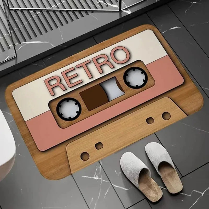 Retro Cassette Tape Music Theme Doormat