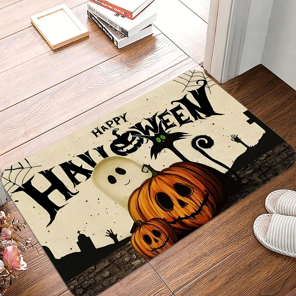 Halloween Ghost Pumpkin Non-Slip Kitchen Floor Mat