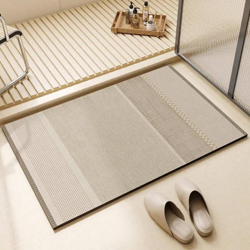 Modern Diatom Mud Bathroom Floor Mat Non-Slip Absorbent Toilet Door Entry Carpet