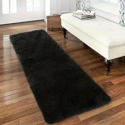 VIKAMA 40x120cm Gradient Tie-Dye Plush Carpet Soft Shaggy Bedroom Living Room Floor Mat