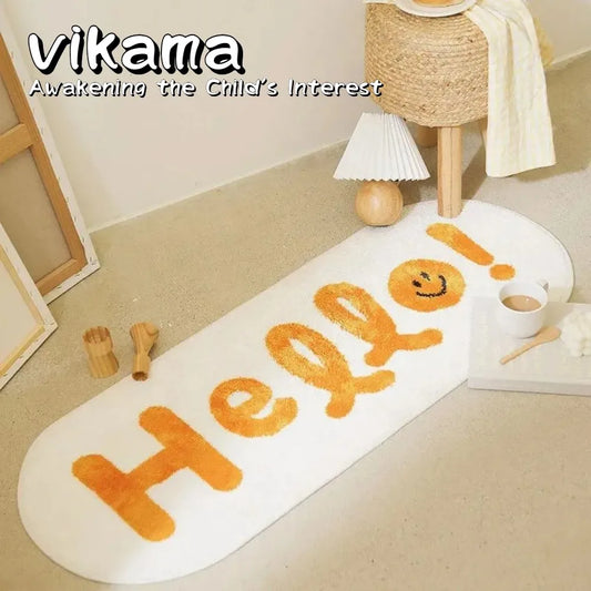 VIKAMA Cartoon Cat Rug Soft Warm Bedroom Hallway Bedside Carpet Home Decor