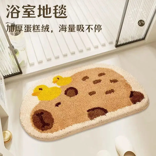 Capybara Bathroom Floor Mat Non-slip Toilet Door Carpet