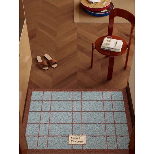 TipToe Azure Card Silk Ring Entrance Door Mat Non-Slip Dirt Scraper Shoe Change Floor Carpet