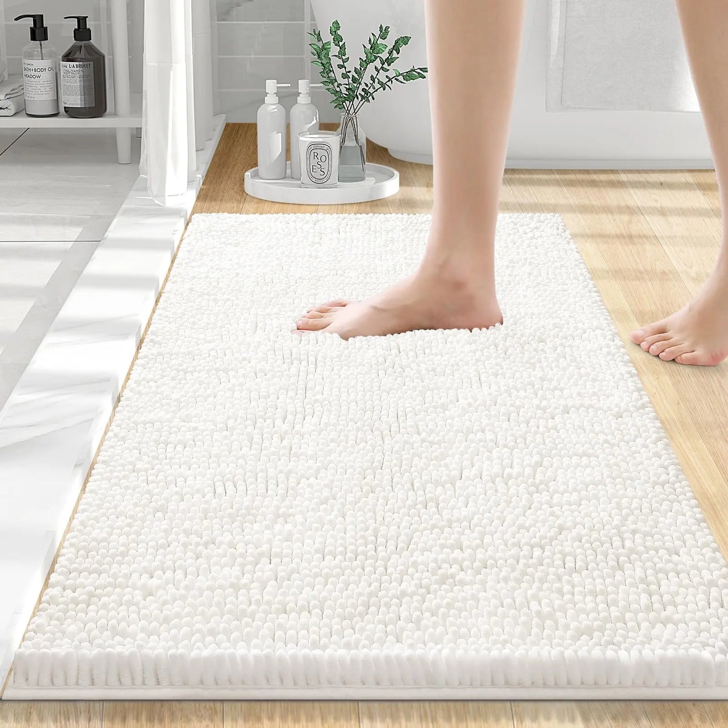 Olanly Chenille Non-Slip Absorbent Bath Mat