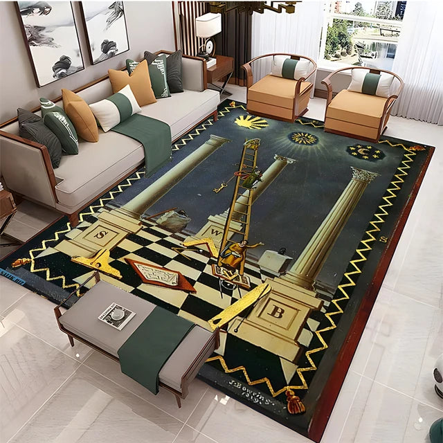 Freemasonry Symbol Non-Slip Area Rug