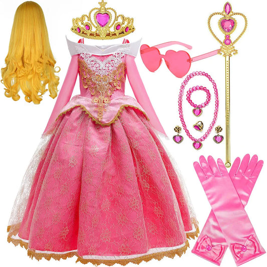 Disney Aurora Sleeping Beauty Princess Dress For Girls