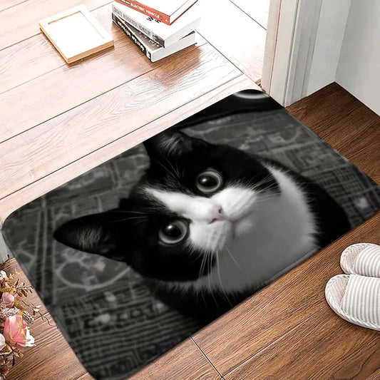 Cat Dog Pattern Entrance Doormat Non-Slip Rug Living Room Bedroom Kitchen Home Decor Carpe