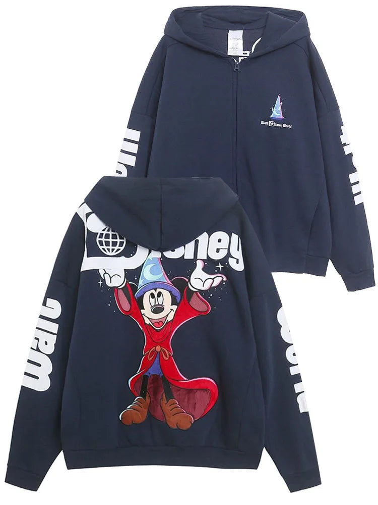 Disney Mickey Mouse Castle Zip Up Fleece Hoodie For Women