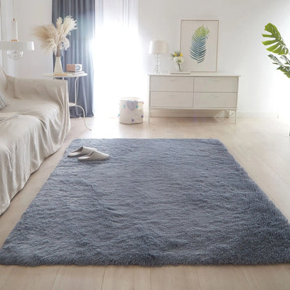 FORSWAN Gray Plush Velvet Area Rug