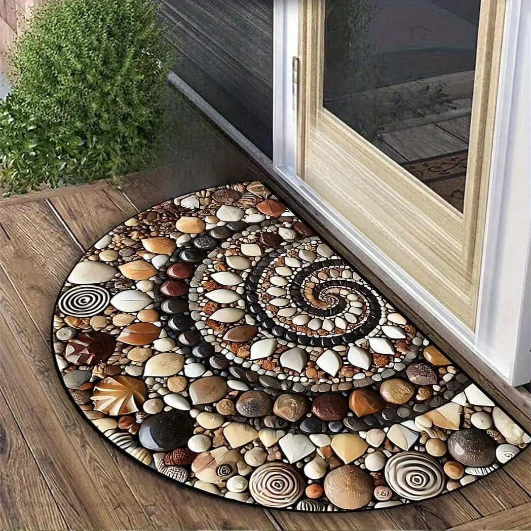 VIKAMA Retro Pattern Welcome Door Mat Non-Slip Indoor Outdoor Carpet