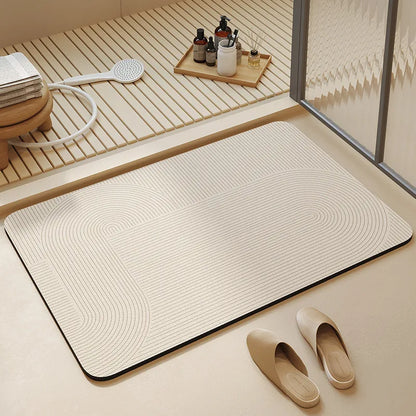 Modern non-slip absorbent bath mat
