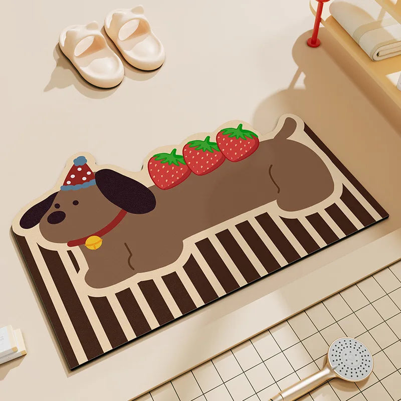 Cute cartoon quick-dry non-slip mat