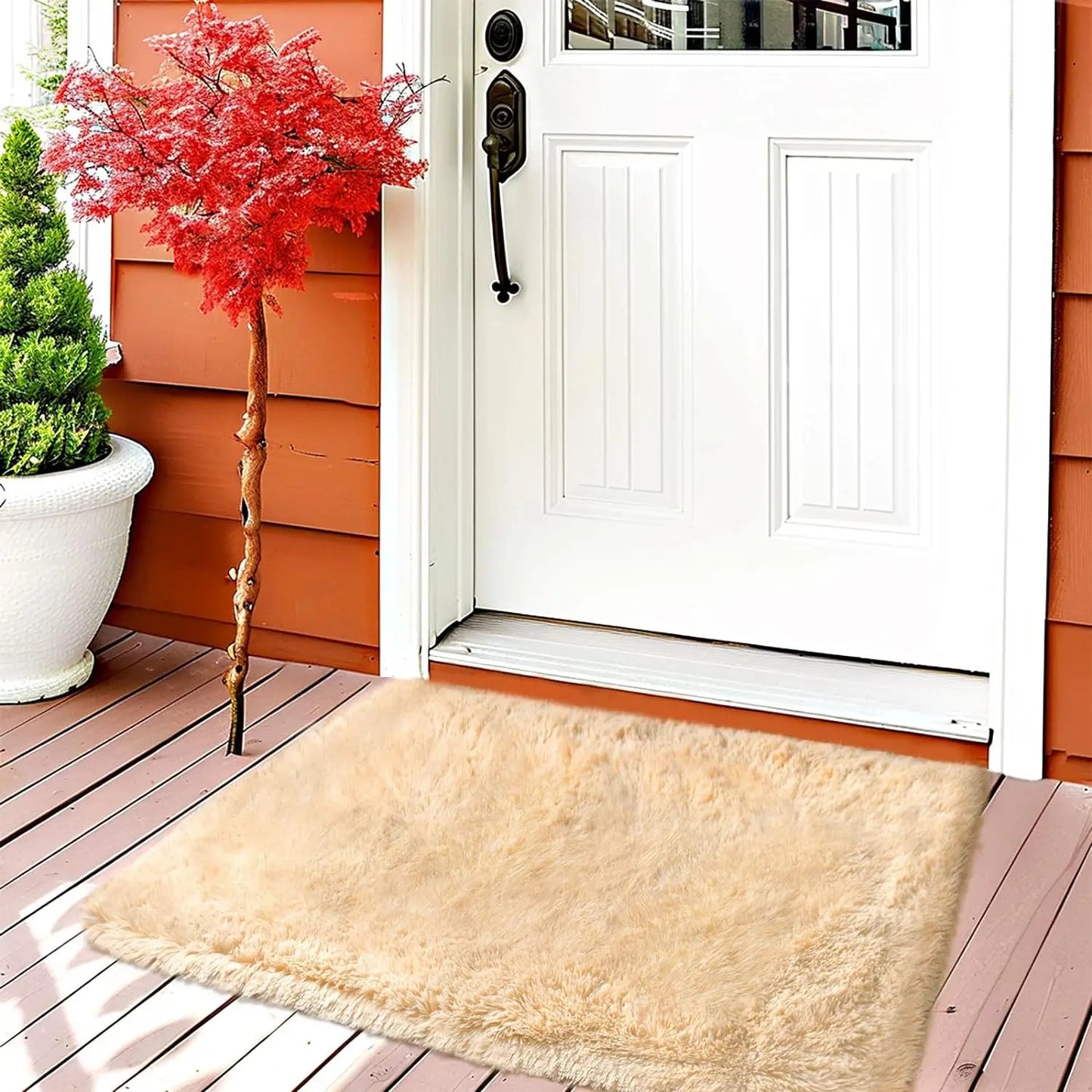 VIKAMA Tie-Dye Plush Non-Slip Kids Area Rug